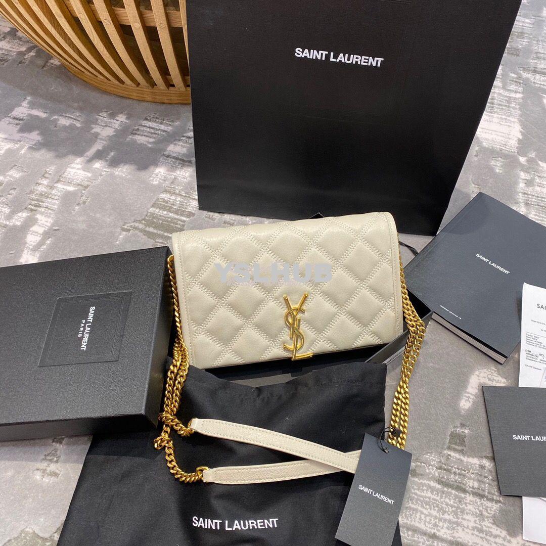 Replica YSL Saint Laurent Becky Chain Wallet In Diamond-quilted Lambsk 13