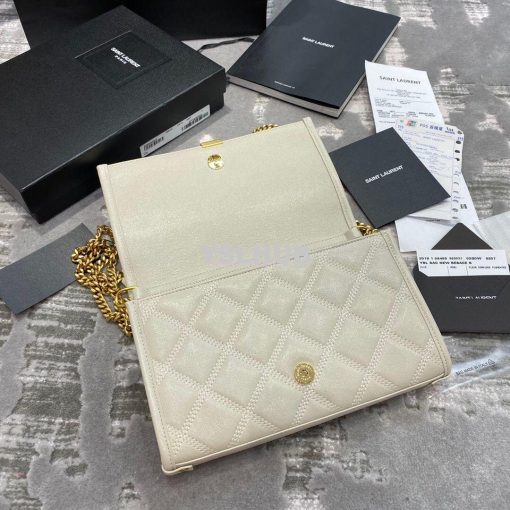 Replica YSL Saint Laurent Becky Chain Wallet In Diamond-quilted Lambsk 6