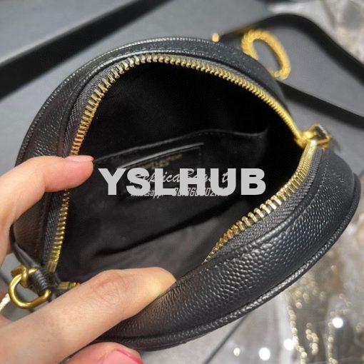 Replica YSL Yves Saint Laurent Vinyle Round Camera Bag In Chevron-quil 7