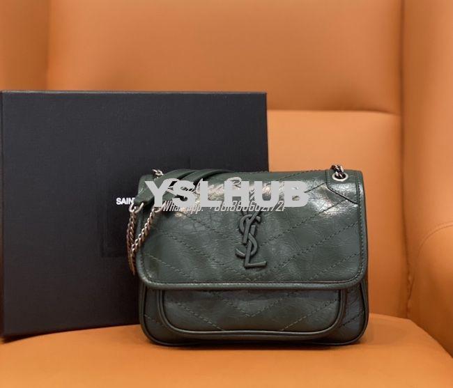 Replica YSL Saint Laurent Niki Baby In Crinkled Vintage Leather 533037 11