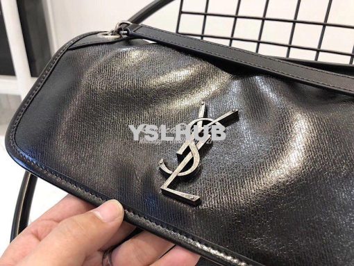 Replica Yves Saint Laurent YSL Niki Medium in Metallic Leather Black 4