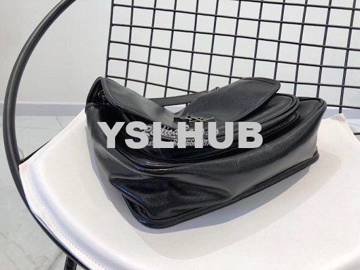 Replica Yves Saint Laurent YSL Niki Medium in Metallic Leather Black 5