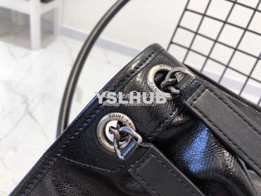Replica Yves Saint Laurent YSL Niki Medium in Metallic Leather Black 6