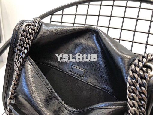 Replica Yves Saint Laurent YSL Niki Medium in Metallic Leather Black 8