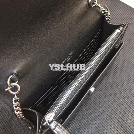Replica Saint Laurent YSL Sunset Chain Wallet In Shiny Crocodile-embos 8