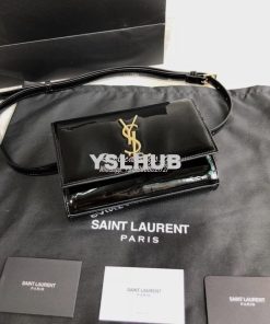 Replica Saint Laurent YSL Kate Belt Bag In Patent Leather 534395 Black