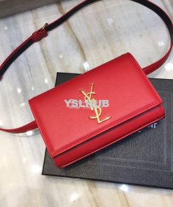 Replica Saint Laurent YSL Kate Belt Bag In Smooth Leather 534395 Red