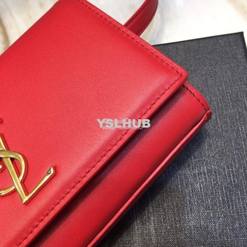 Replica Saint Laurent YSL Kate Belt Bag In Smooth Leather 534395 Red 3