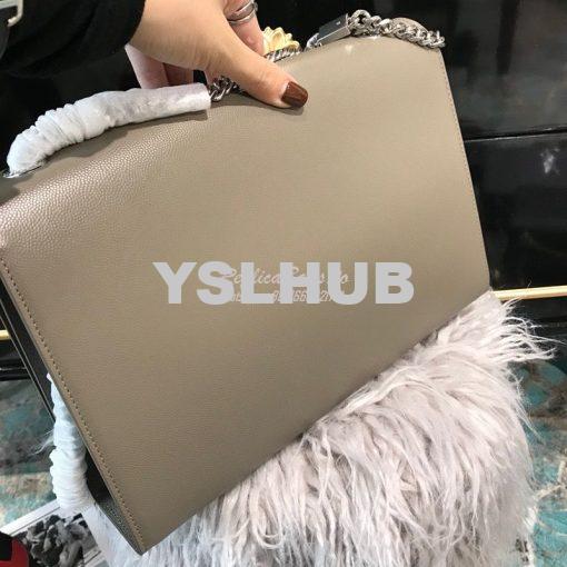 Replica YSL Saint Laurent Large Kate Chain Bag In Grey Grain De Poudre 3