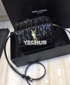 Replica Saint Laurent YSL Vicky Camera Bag In Quilted Patent Leather 5