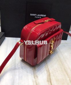 Replica Saint Laurent YSL Vicky Camera Bag In Quilted Patent Leather 5 2