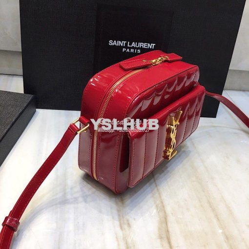 Replica Saint Laurent YSL Vicky Camera Bag In Quilted Patent Leather 5 2