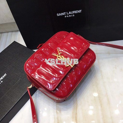 Replica Saint Laurent YSL Vicky Camera Bag In Quilted Patent Leather 5 3