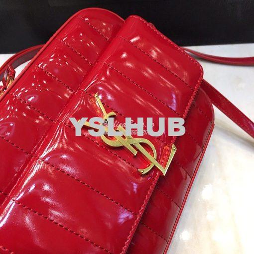 Replica Saint Laurent YSL Vicky Camera Bag In Quilted Patent Leather 5 4