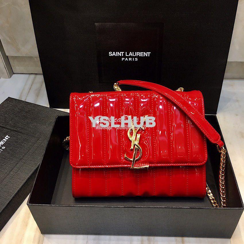 Replica Saint Laurent YSL Vicky Camera Bag In Quilted Patent Leather 5 9