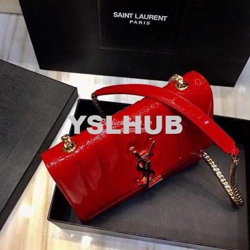 Replica Saint Laurent YSL Vicky Chain Wallet In Quilted Patent Leather 2