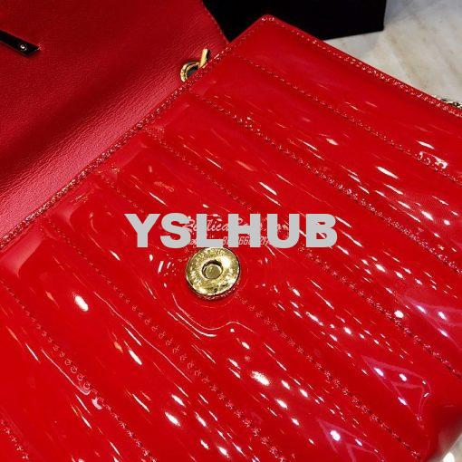 Replica Saint Laurent YSL Vicky Chain Wallet In Quilted Patent Leather 6