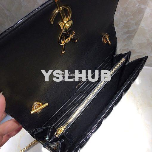 Replica Saint Laurent YSL Vicky Chain Wallet In Quilted Patent Leather 5