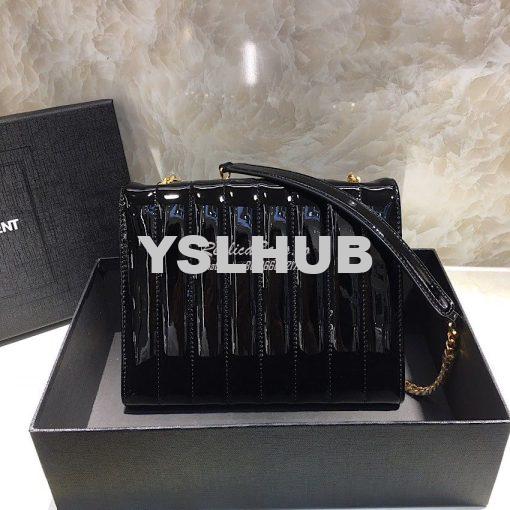 Replica Saint Laurent YSL Vicky Chain Wallet In Quilted Patent Leather 9