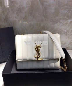Replica Saint Laurent YSL Vicky Chain Wallet In Quilted Lambskin 55412