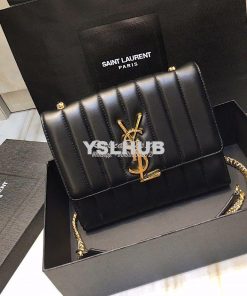 Replica Saint Laurent YSL Vicky Chain Wallet In Quilted Lambskin 55412 2