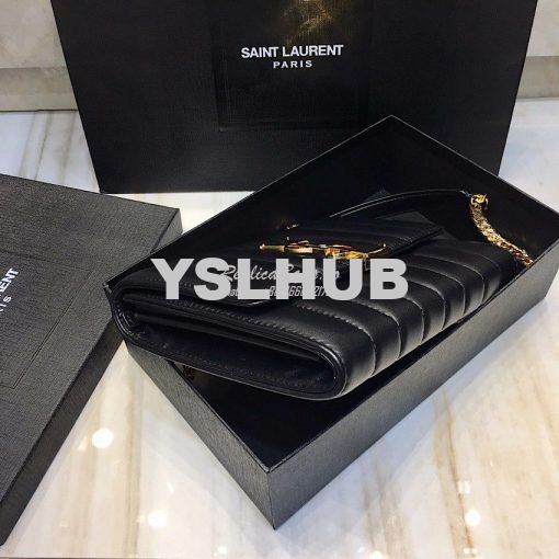 Replica Saint Laurent YSL Vicky Chain Wallet In Quilted Lambskin 55412 3