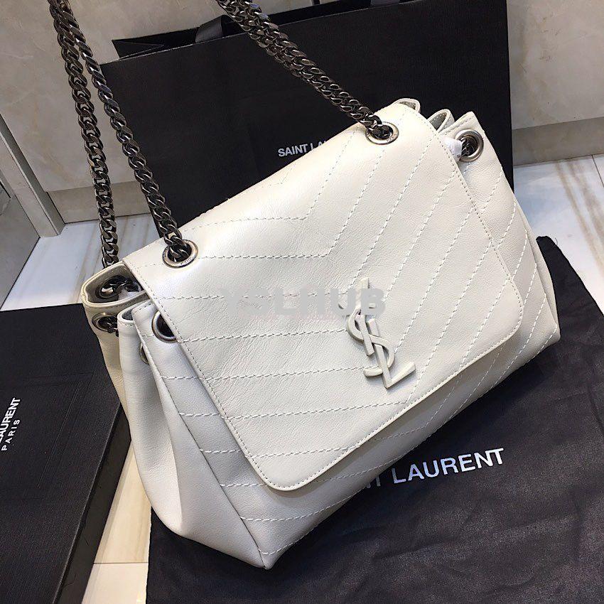 Replica Saint Laurent YSL Small Nolita Bag In Vintage Leather White 12