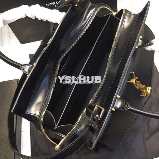 Replica Saint Laurent YSL Uptown Medium Tote In Shiny Smooth Leather 5 6