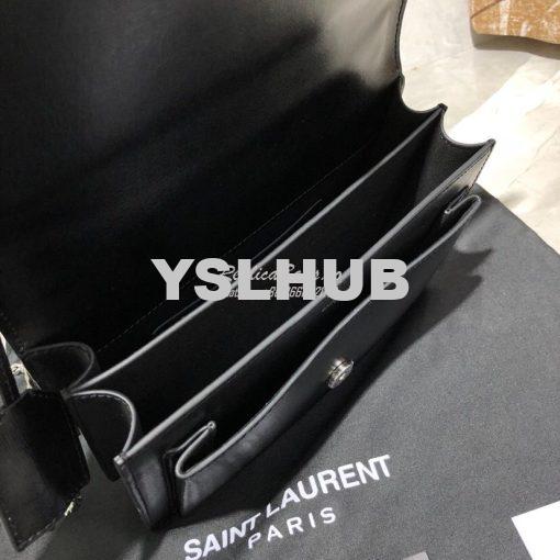Replica YSL Saint Laurent Sunset Medium In Smooth Leather 442906 Black 6