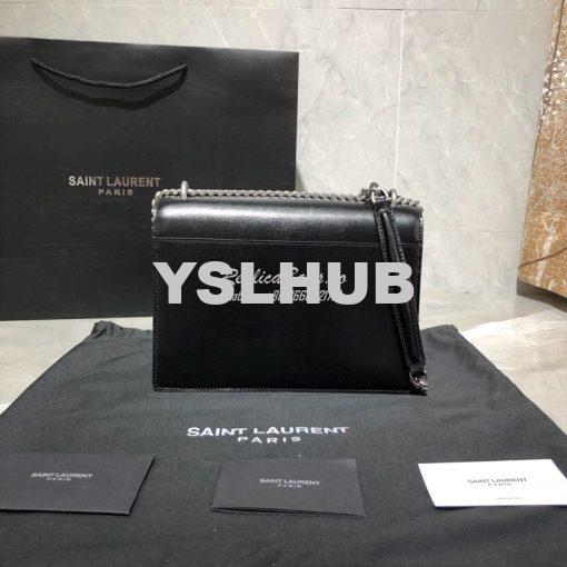 Replica YSL Saint Laurent Sunset Medium In Smooth Leather 442906 Black 8
