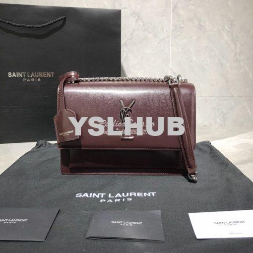 Replica YSL Saint Laurent Sunset Medium In Smooth Leather 442906 Dark 2