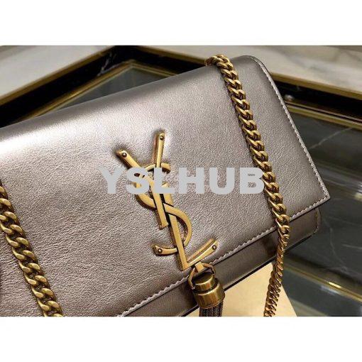 Replica YSL Saint Laurent Kate Chain Wallet With Tassel In Laminated L 2