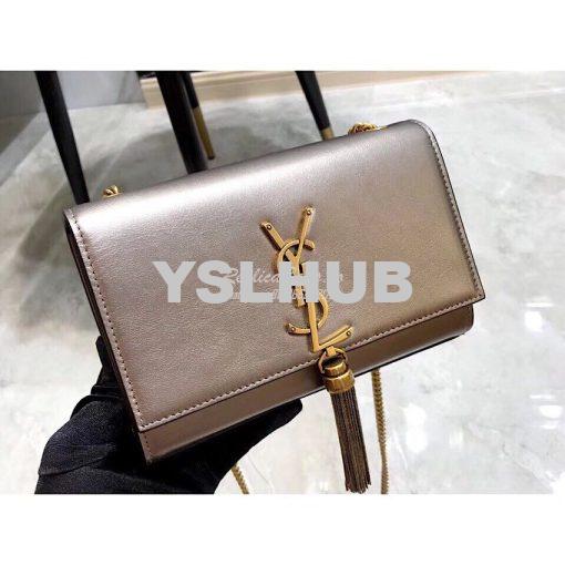 Replica YSL Saint Laurent Kate Chain Wallet With Tassel In Laminated L 8