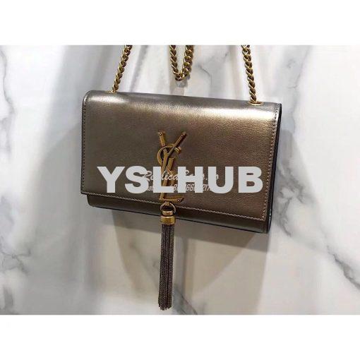 Replica YSL Saint Laurent Kate Chain Wallet With Tassel In Laminated L 9