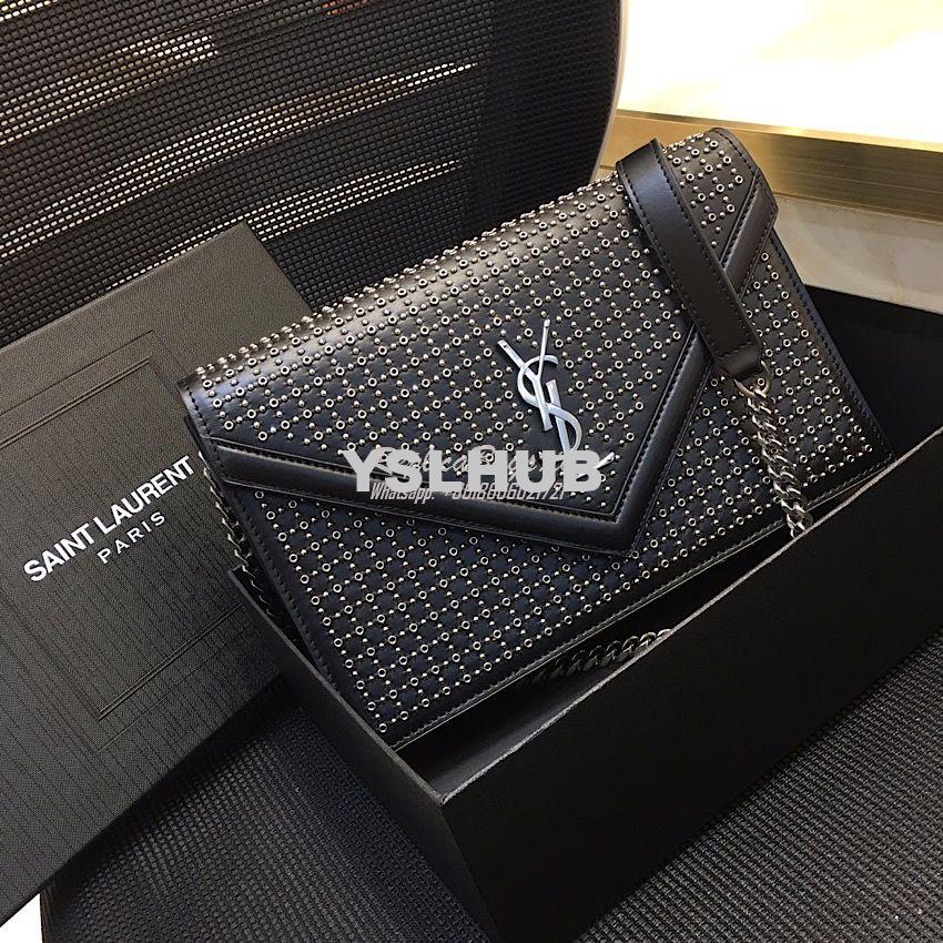 Replica Saint Laurent YSL LouLou Leather Top Handle Bag Black 11