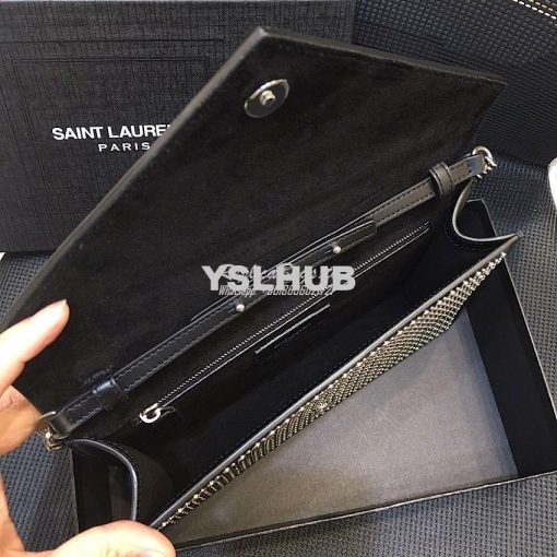Replica Saint Laurent YSL Le Sept Stud Chain Bag in black leather 5