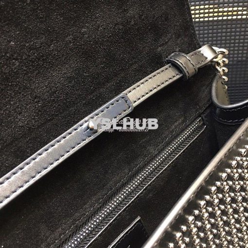 Replica Saint Laurent YSL Le Sept Stud Chain Bag in black leather 6