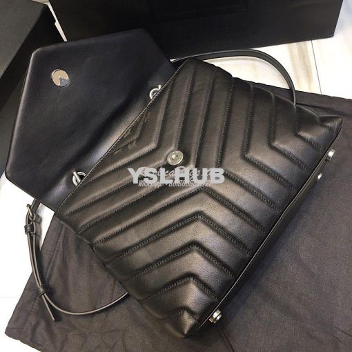 Replica Saint Laurent YSL LouLou Leather Top Handle Bag Black 5