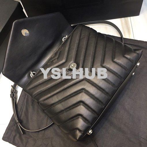 Replica Saint Laurent YSL LouLou Leather Top Handle Bag Black 5