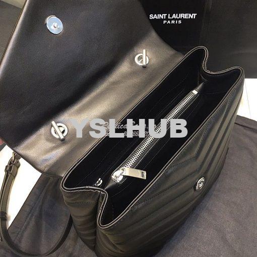Replica Saint Laurent YSL LouLou Leather Top Handle Bag Black 6