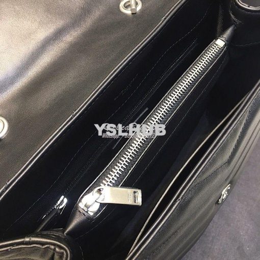 Replica Saint Laurent YSL LouLou Leather Top Handle Bag Black 7