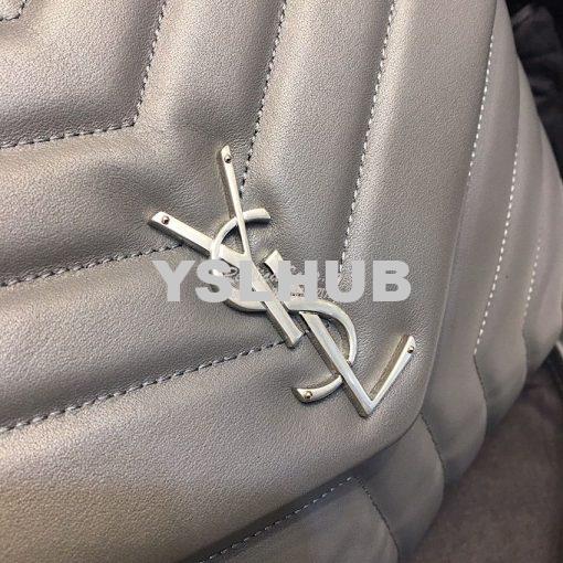 Replica Saint Laurent YSL LouLou Leather Top Handle Bag Grey 4