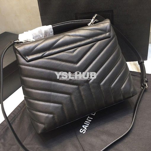 Replica Saint Laurent YSL LouLou Leather Top Handle Bag Black 9