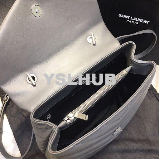 Replica Saint Laurent YSL LouLou Leather Top Handle Bag Grey 6