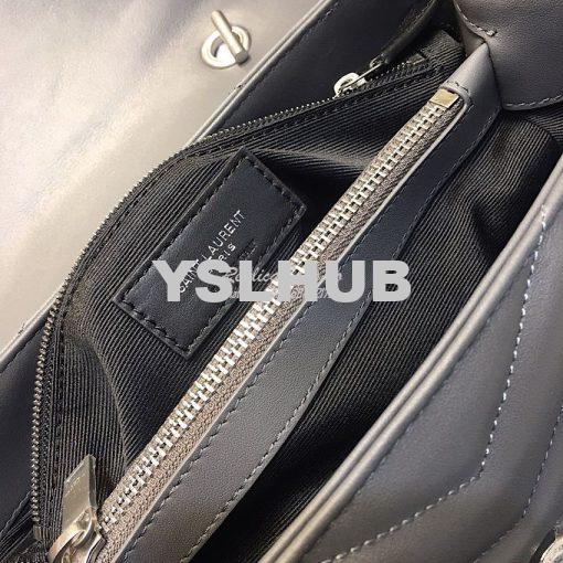 Replica Saint Laurent YSL LouLou Leather Top Handle Bag Grey 7