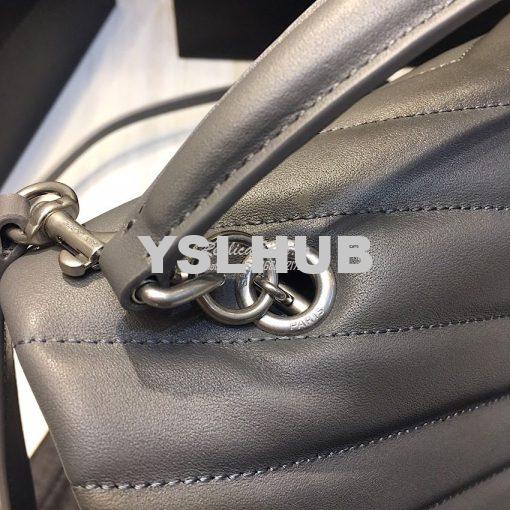 Replica Saint Laurent YSL LouLou Leather Top Handle Bag Grey 8