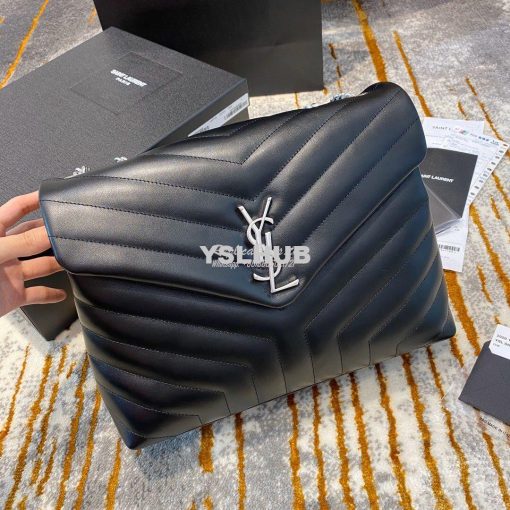 Replica YSL Saint Laurent Medium Loulou Bag In Black "Y" Matelassé Lea 3