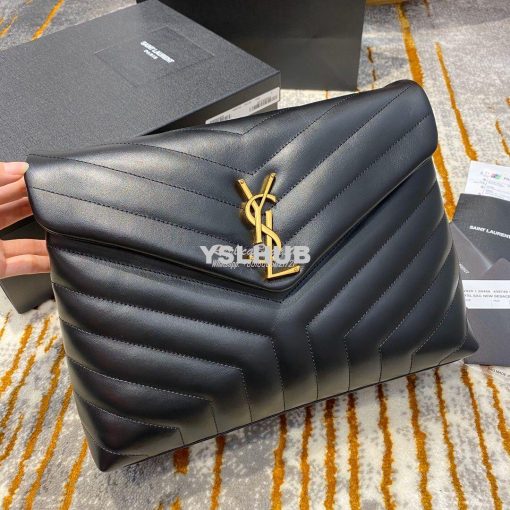 Replica YSL Saint Laurent Medium Loulou Bag In Black "Y" Matelassé Lea 3