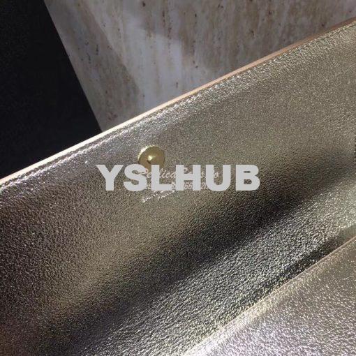 Replica YSL Saint Laurent Classic Monogram Clutch In Grain Metallic Le 6