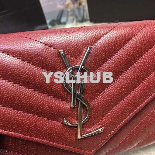 Replica YSL Saint Laurent Flap Wallet Textured Matelassé Leather 37226 8